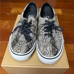 Vans Black and White Snake Print Sneakers